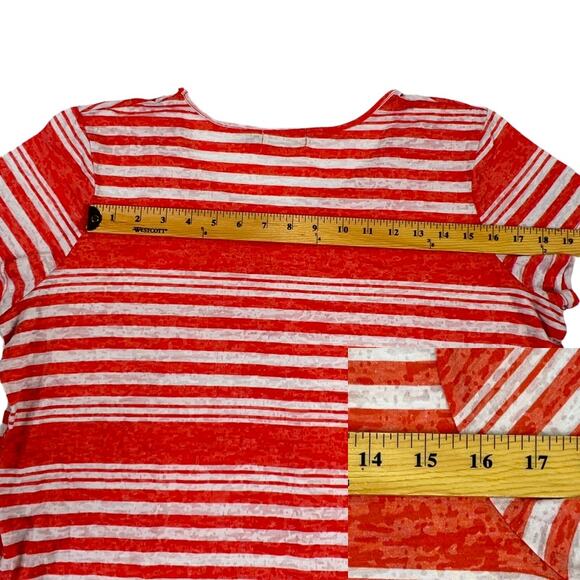 Faded Glory Orange & White Striped Burnout Tee Shirt Size XXL (20) - Picture 7 of 11